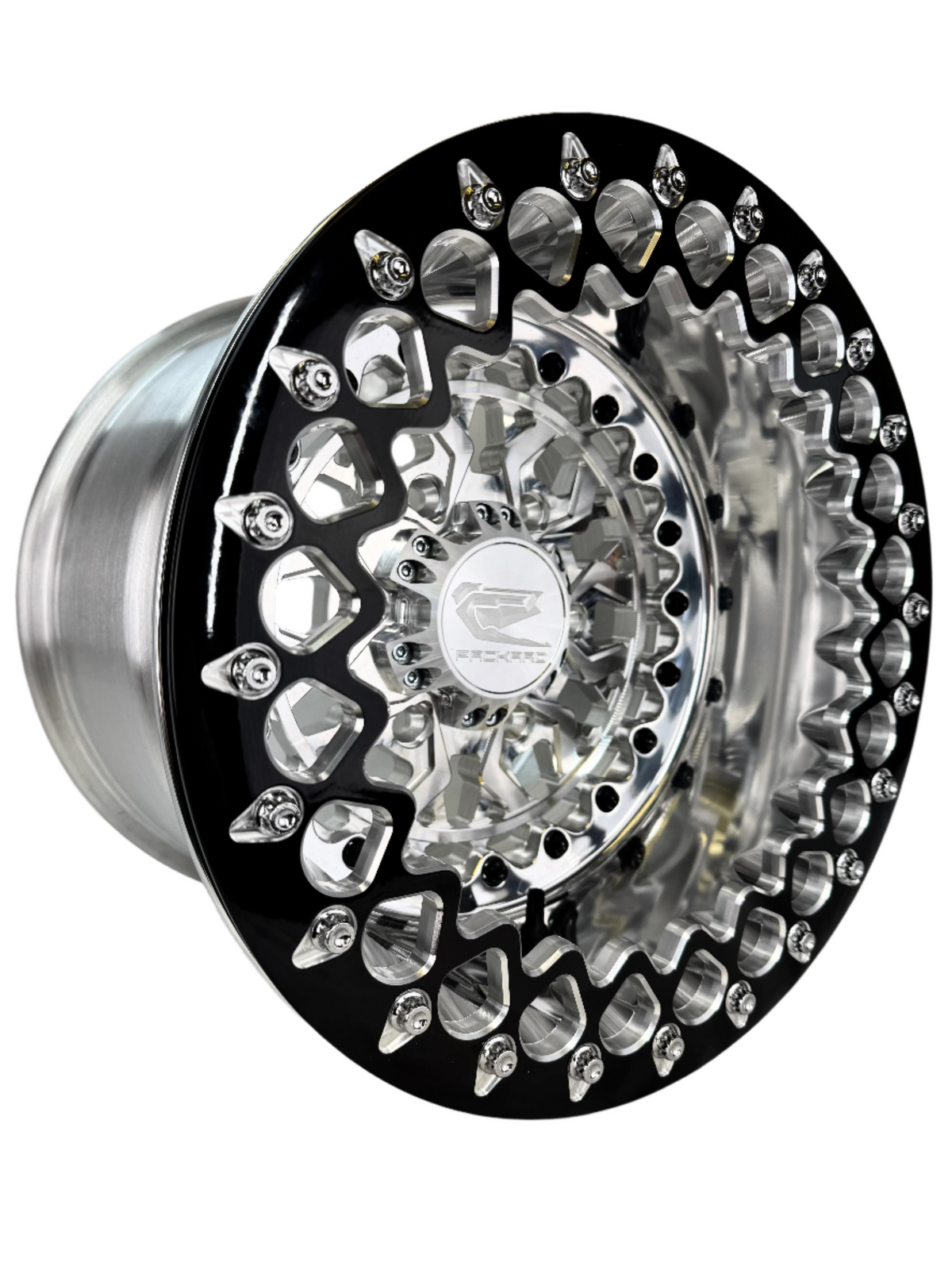 Apollo - FF Forged Polished Beadlock - Silver Maverick R 6x139.7 complete UTV wheel
