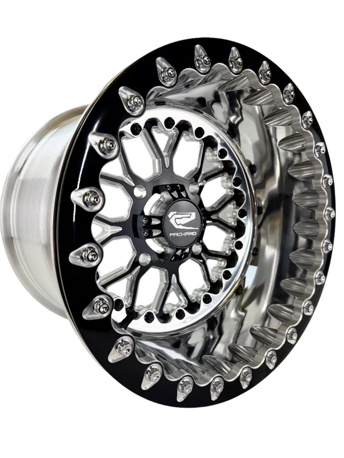 Wishbone - FF Forged Polished Beadlock - Gloss Black 4x110 complete UTV wheel