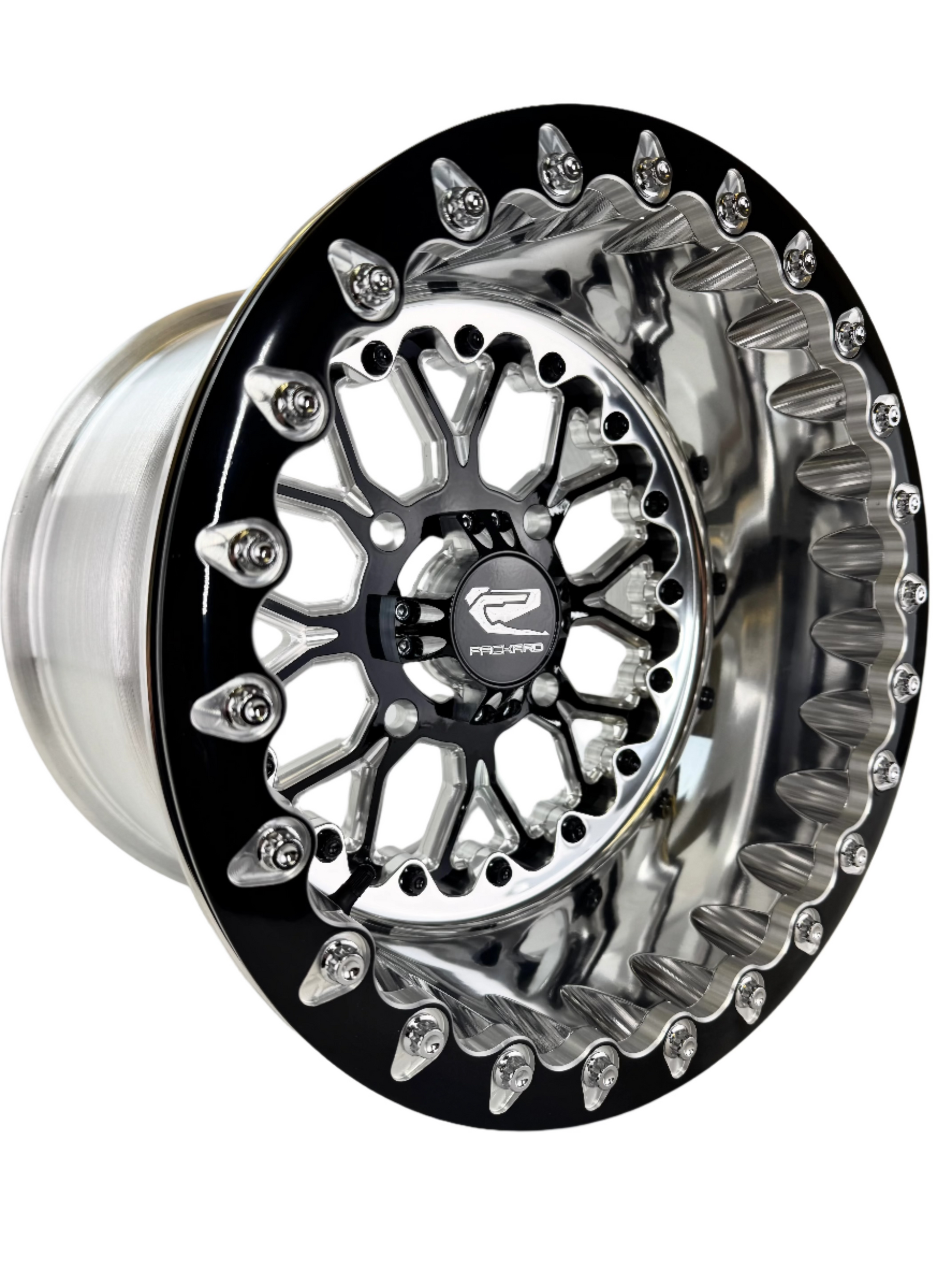 Wishbone - FF Forged Polished Beadlock - Gloss Black 4x110 complete UTV wheel