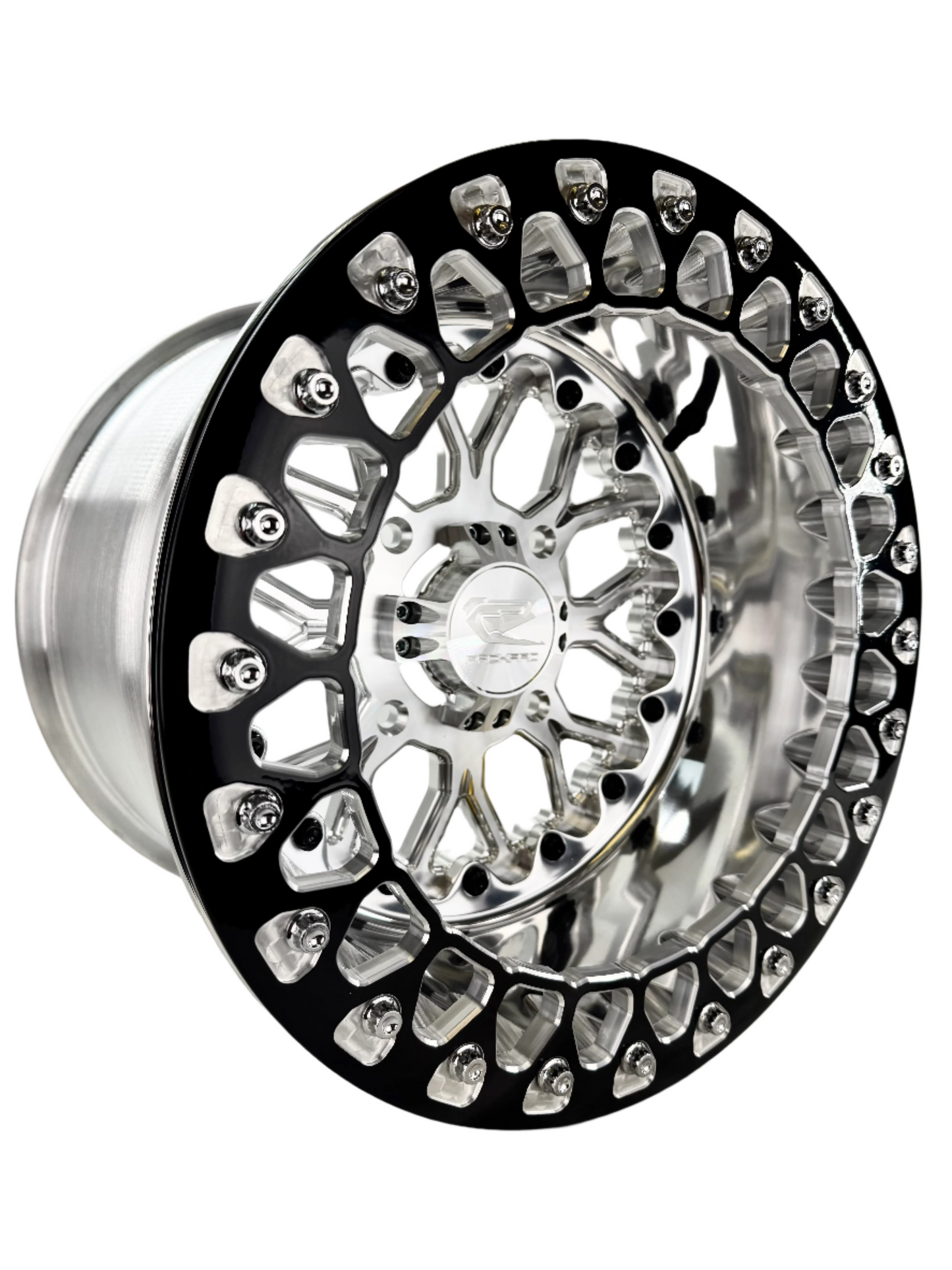 Wishbone - FF Forged Polished Beadlock - Silver complete UTV wheel