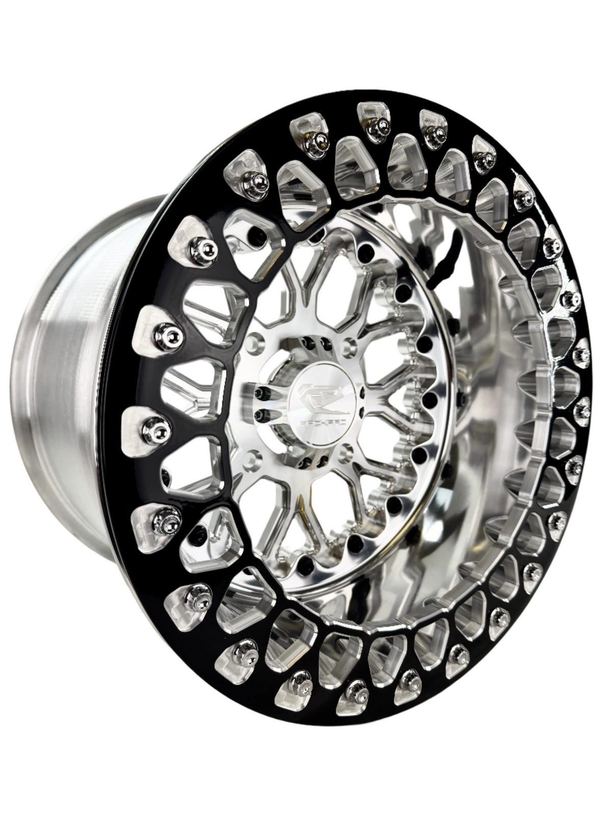 Wishbone - FF Forged Polished Beadlock - Silver complete UTV wheel
