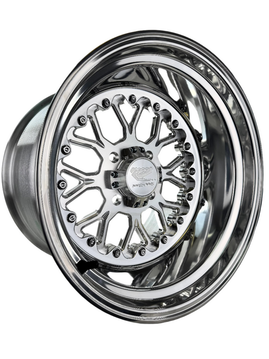 Wishbone - FF Forged Polished - Silver 4x110 complete UTV wheel