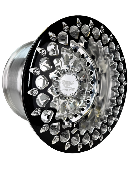 Apollo - FF Forged Polished Beadlock - Silver Maverick R 6x139.7 complete UTV wheel