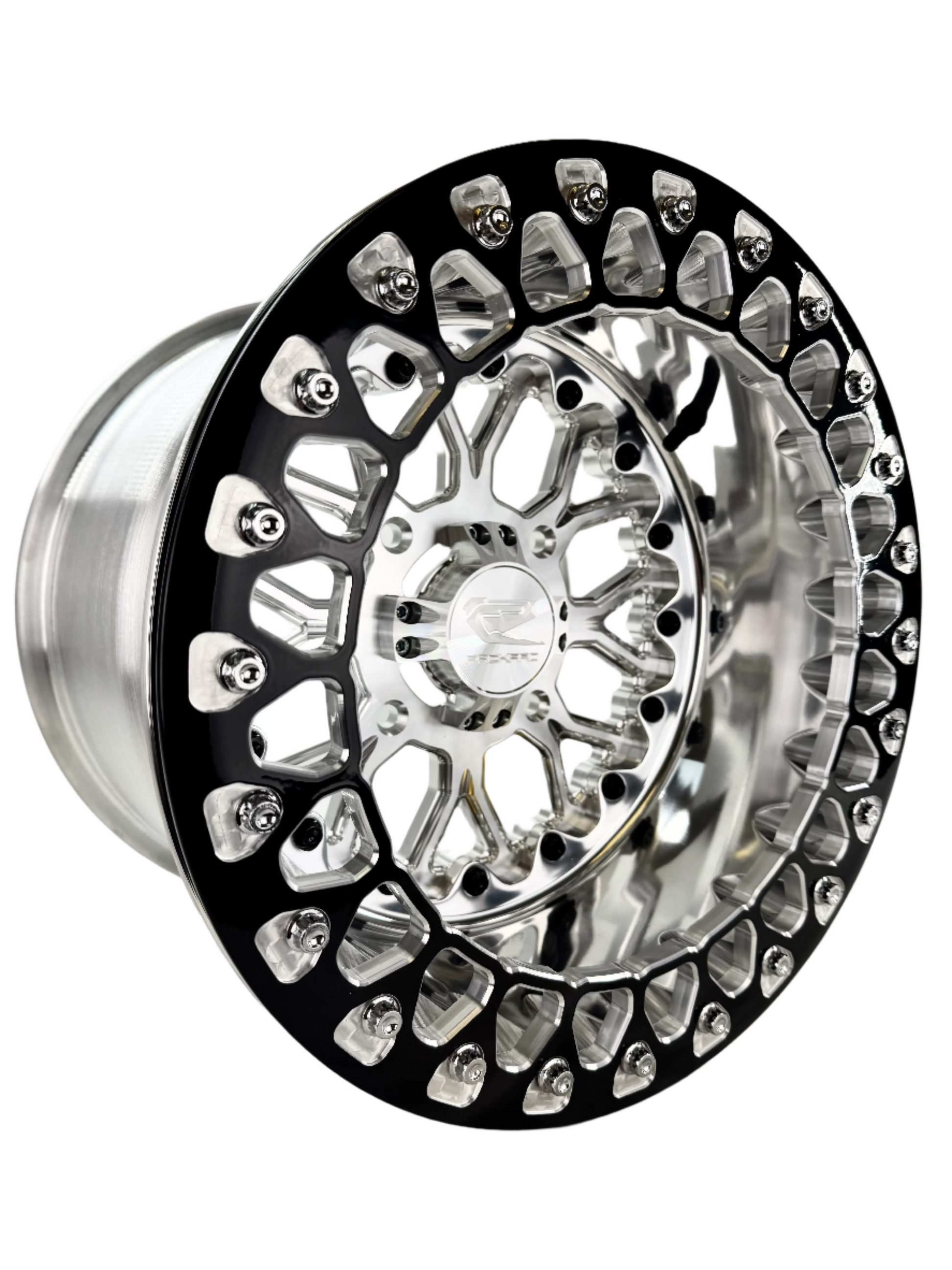 Wishbone - FF Forged Polished Beadlock - Silver 4x110 complete UTV wheel