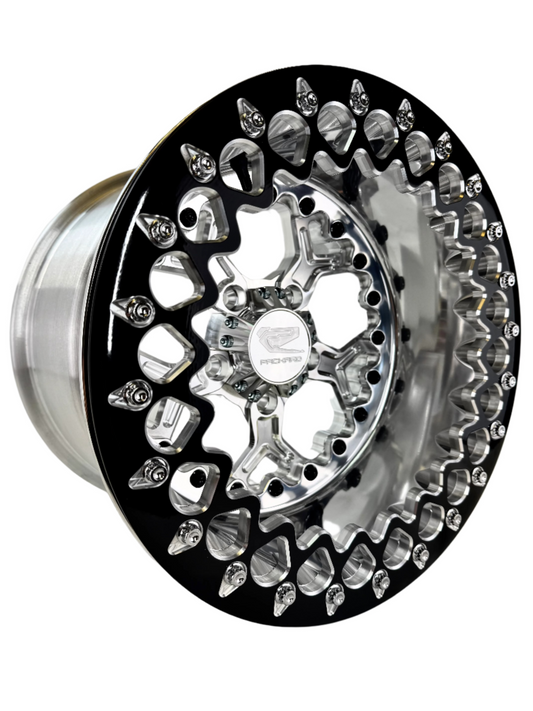 Pro 5 - FF Forged Polished Beadlock - Silver RZR Pro R 5x4.5 complete UTV wheel