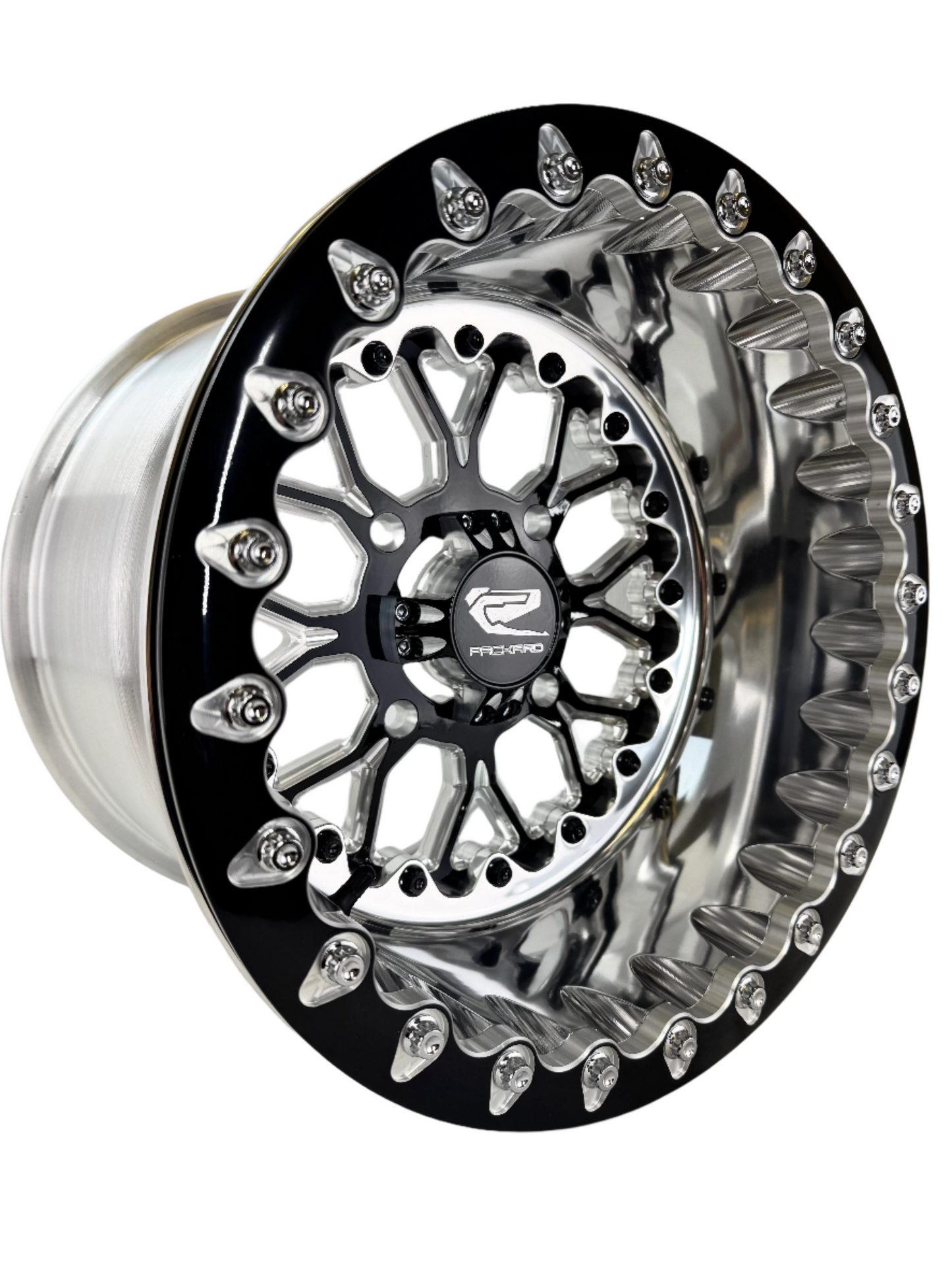 Wishbone - FF Forged Polished Beadlock - Gloss Black complete UTV wheel