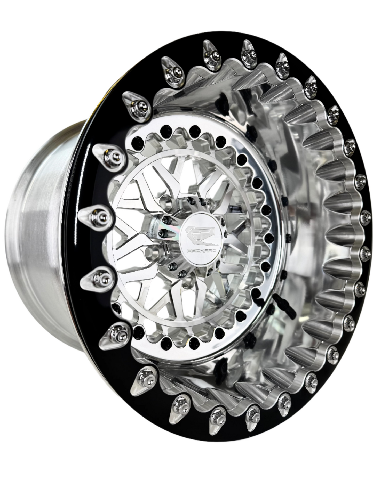 Apollo - FF Forged Polished Beadlock - Silver RZR Pro R 5x4.5 complete UTV wheel