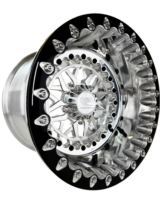 Apollo - FF Forged Polished Beadlock - Silver RZR Pro R 5x4.5 complete UTV wheel