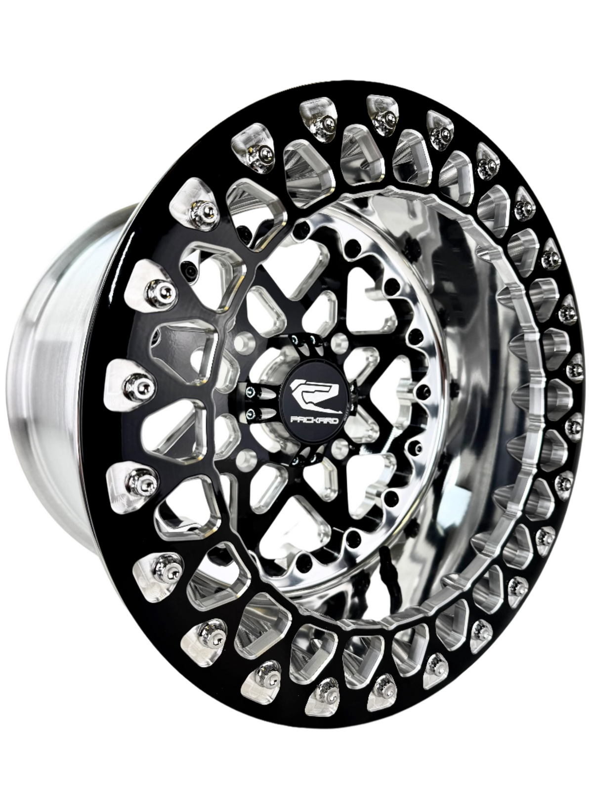 V2 Super Star - FF Forged Polished Beadlock - Gloss Black 4x110 complete UTV wheel