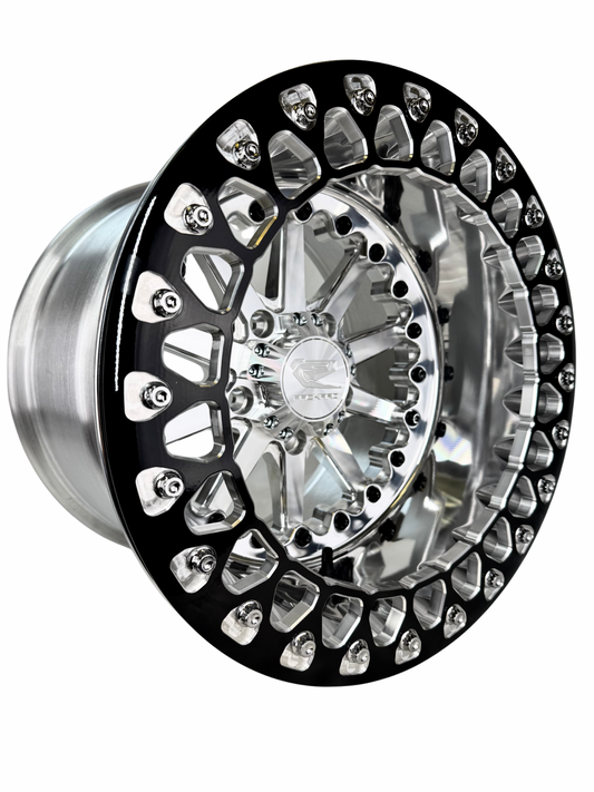 Element - FF Forged Polished Beadlock - Silver RZR Pro R 5x4.5 complete UTV wheel